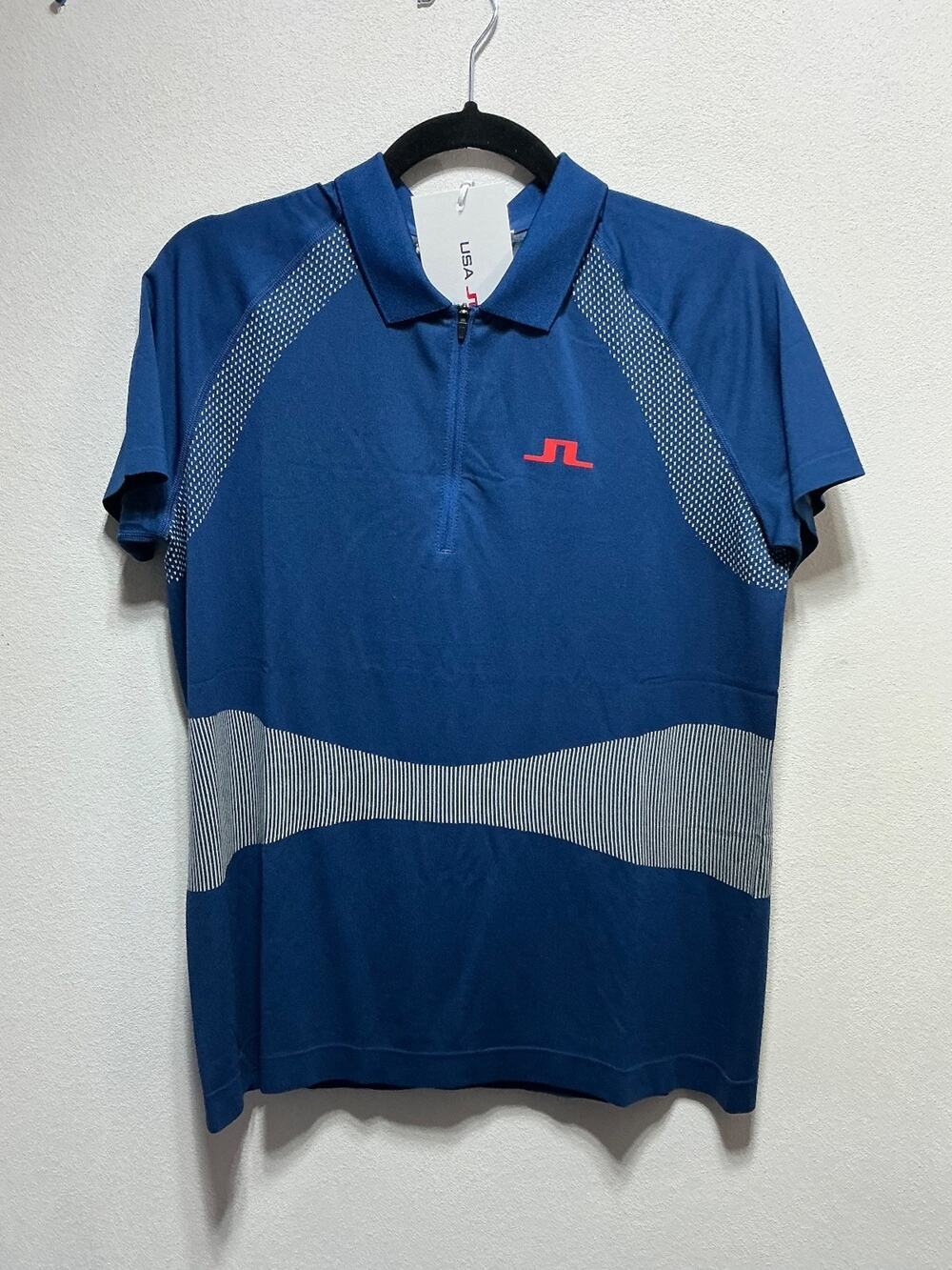 J Lindeberg Womens Polo Shirt Large USA Golf New Alizee Blue